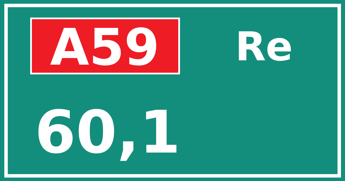 Hectometerbord A59 60,1 zijde Re