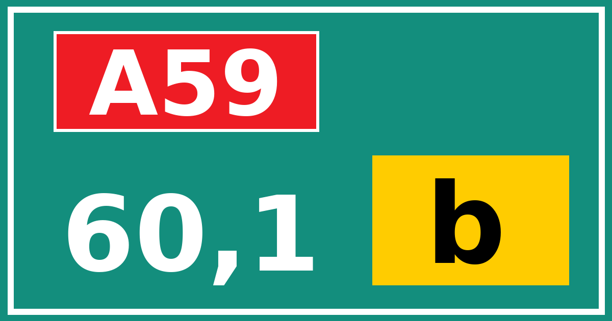 Hectometerbord A59 60,1 letter b