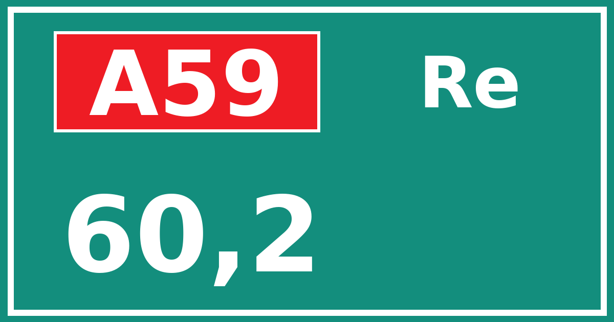 Hectometerbord A59 60,2 zijde Re