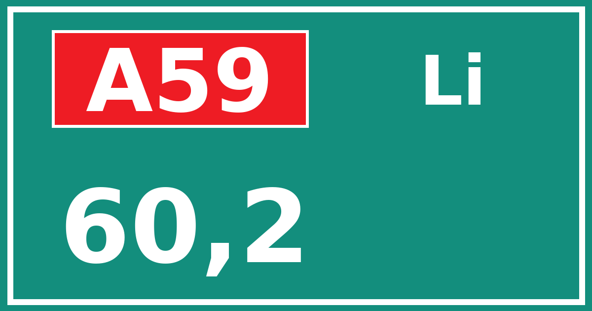 Hectometerbord A59 60,2 zijde Li