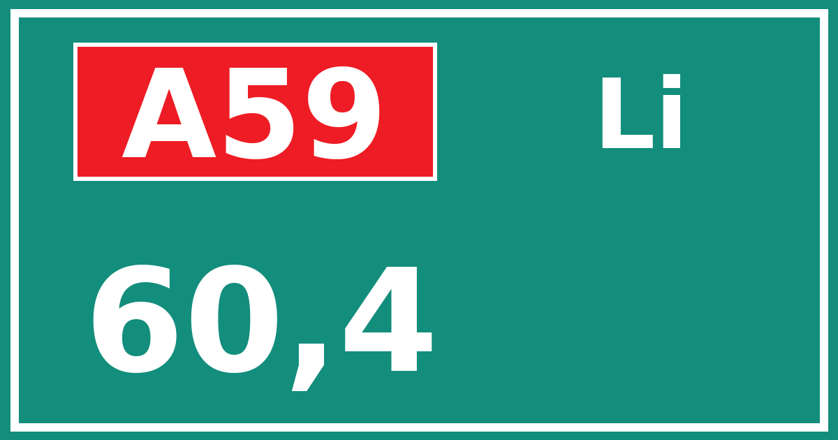 Hectometerbord A59 60,4 zijde Li