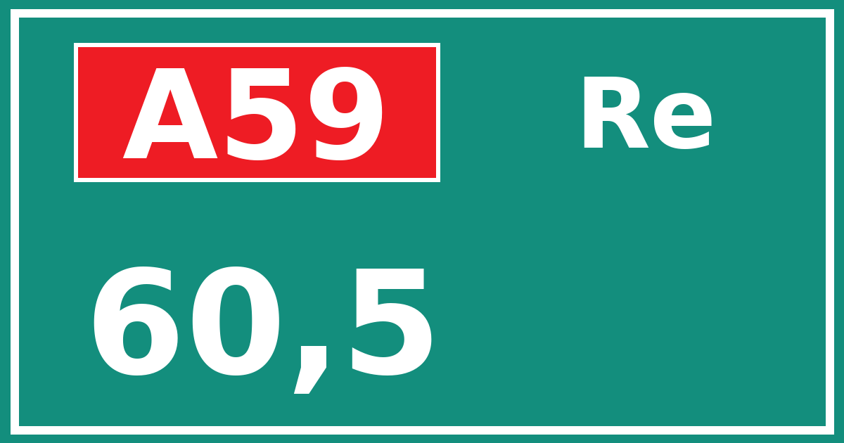 Hectometerbord A59 60,5 zijde Re