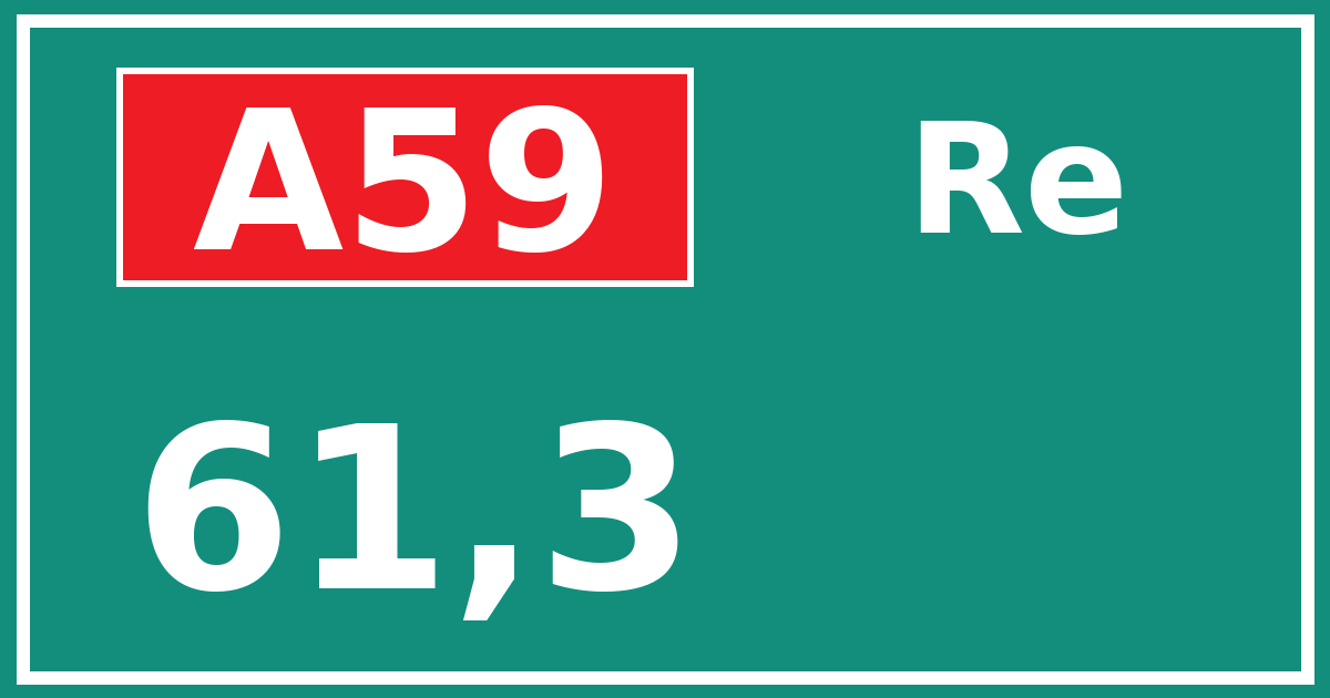 Hectometerbord A59 61,3 zijde Re