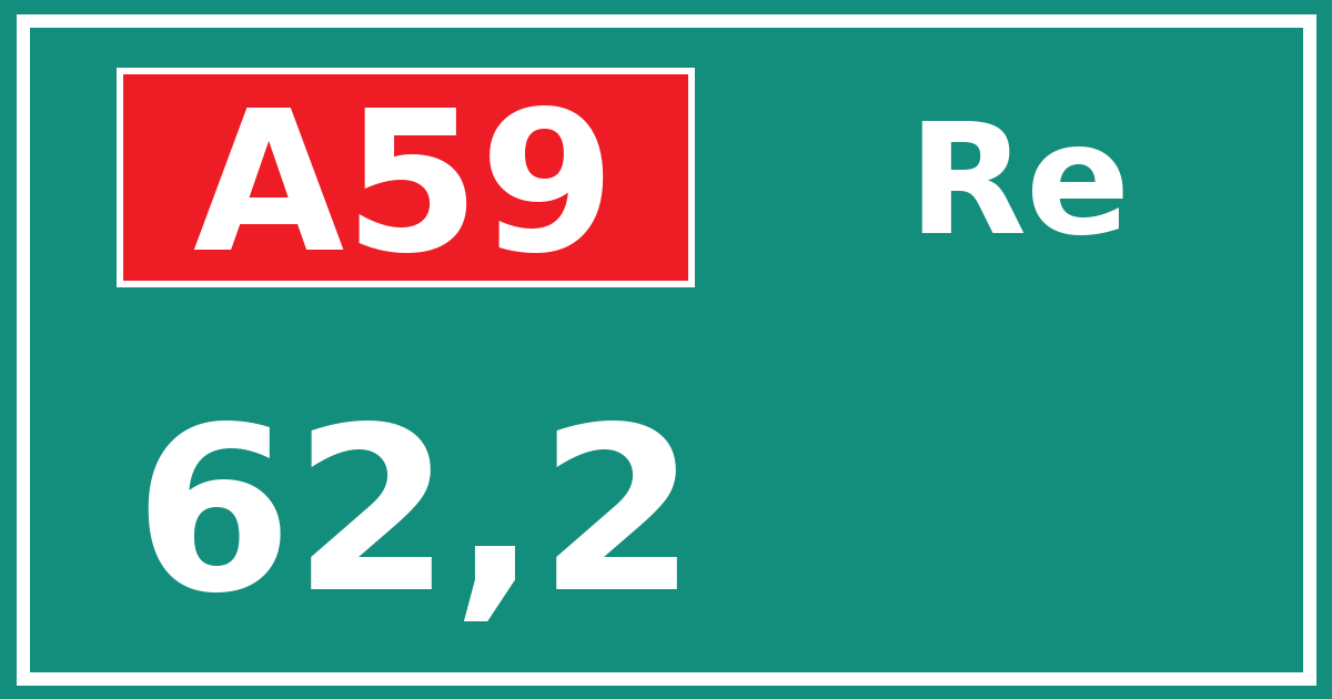 Hectometerbord A59 62,2 zijde Re