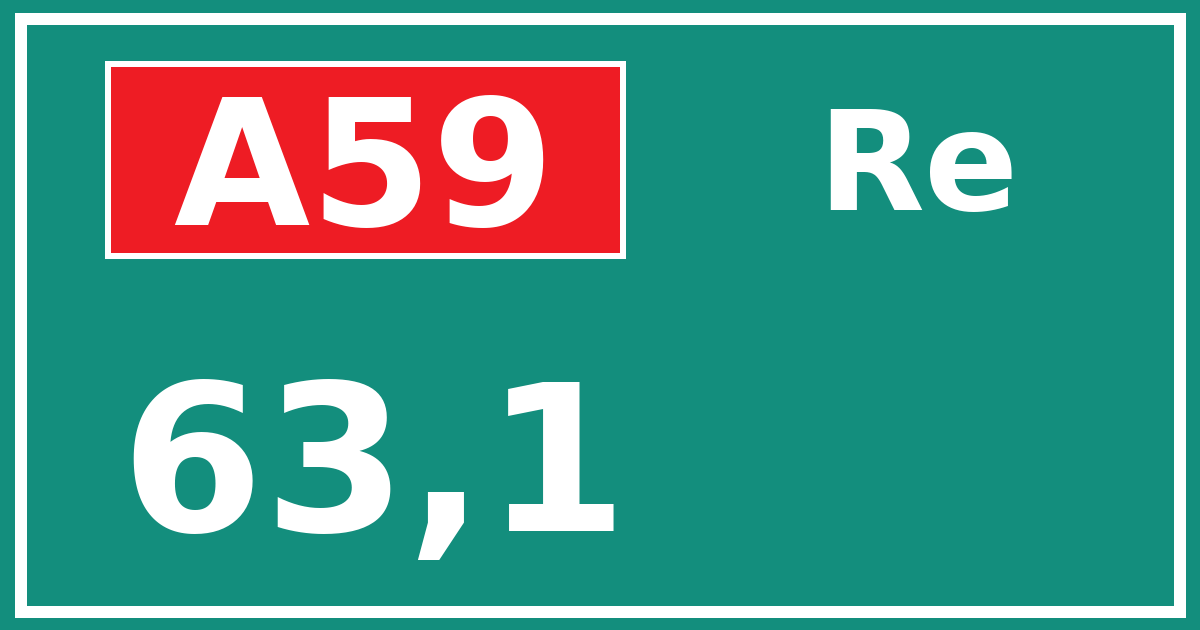 Hectometerbord A59 63,1 zijde Re