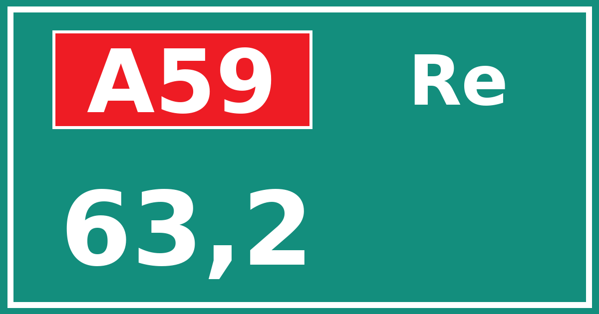 Hectometerbord A59 63,2 zijde Re