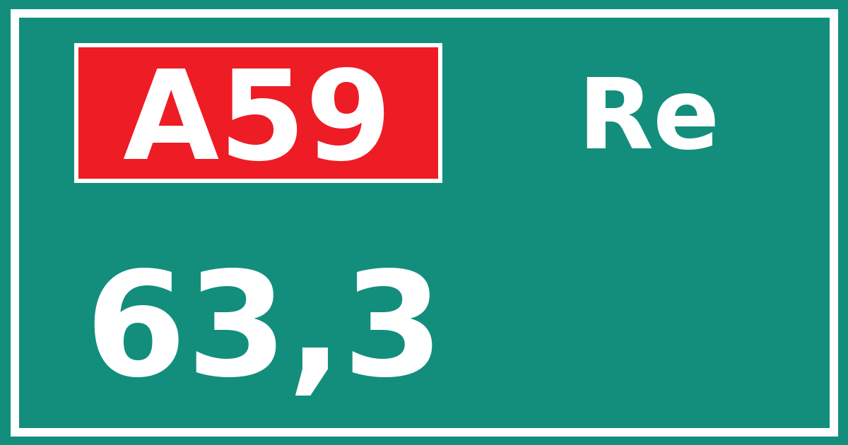 Hectometerbord A59 63,3 zijde Re