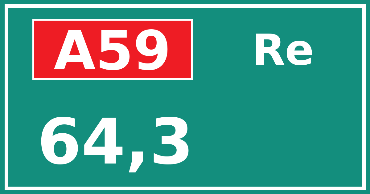 Hectometerbord A59 64,3 zijde Re