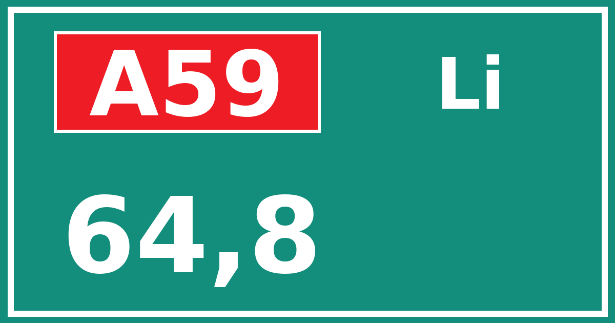 Hectometerbord A59 64,8 zijde Li