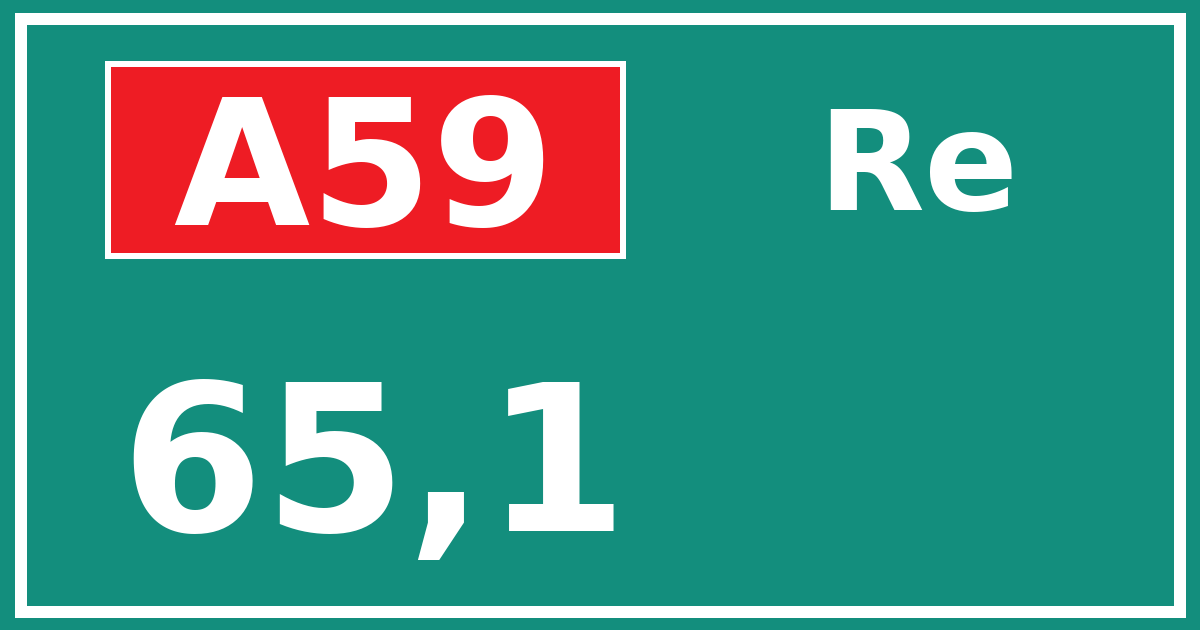 Hectometerbord A59 65,1 zijde Re