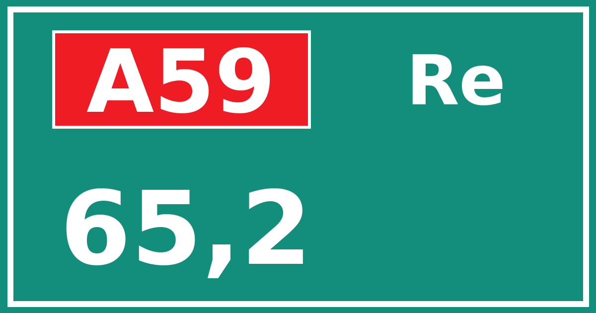 Hectometerbord A59 65,2 zijde Re