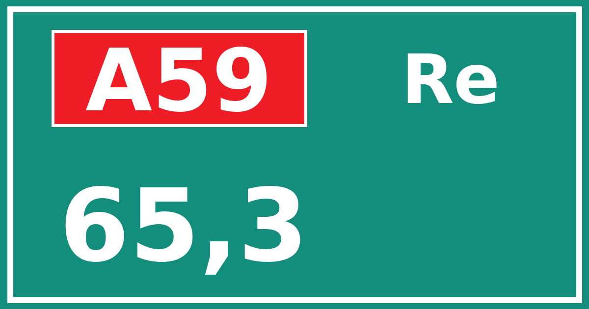 Hectometerbord A59 65,3 zijde Re