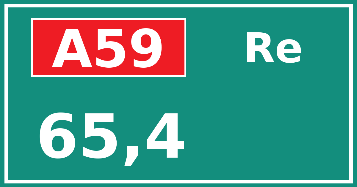 Hectometerbord A59 65,4 zijde Re