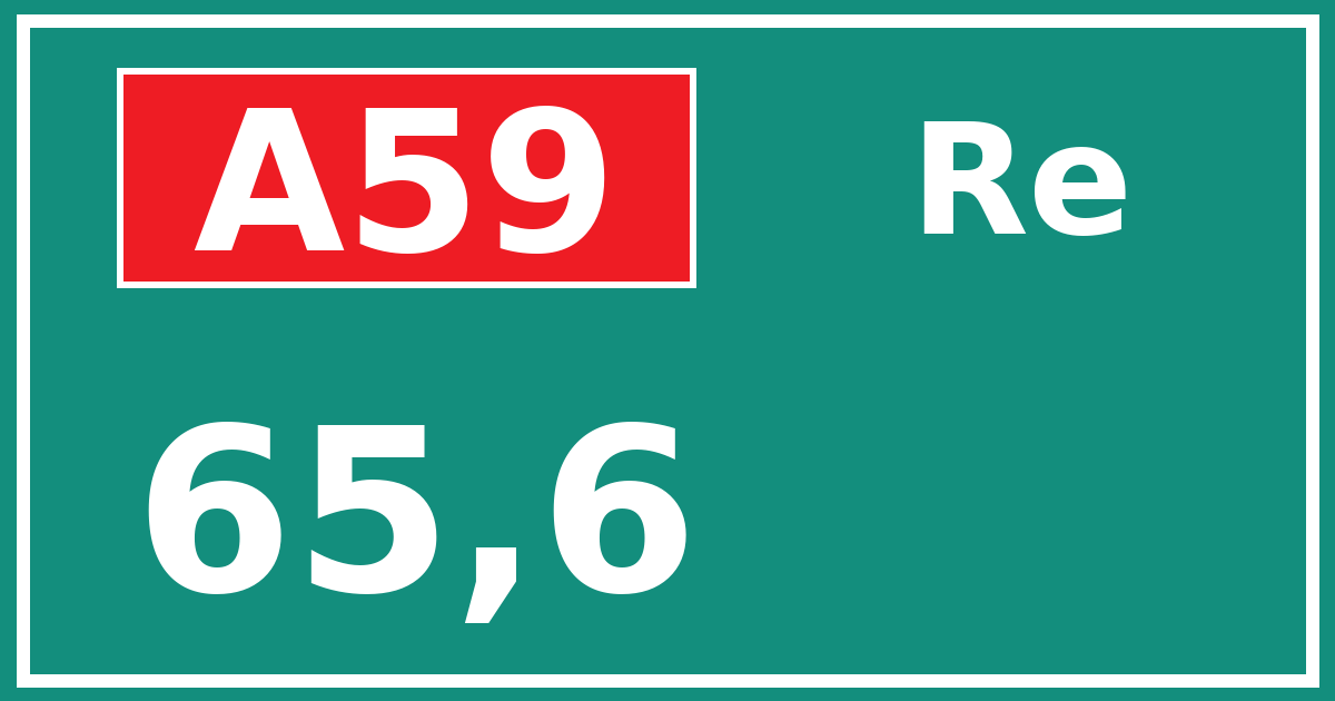 Hectometerbord A59 65,6 zijde Re