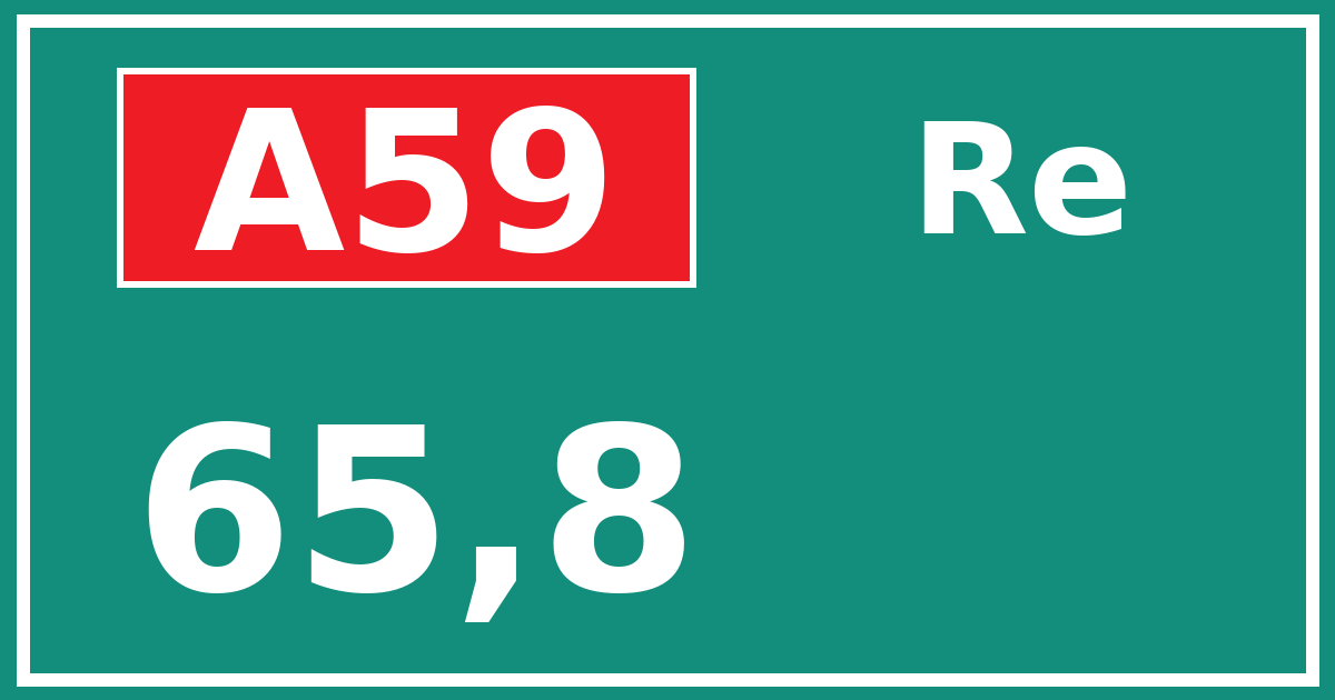 Hectometerbord A59 65,8 zijde Re