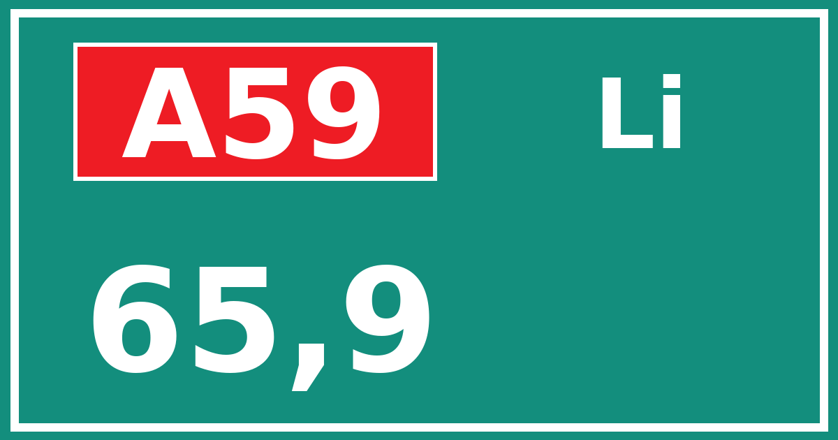 Hectometerbord A59 65,9 zijde Li