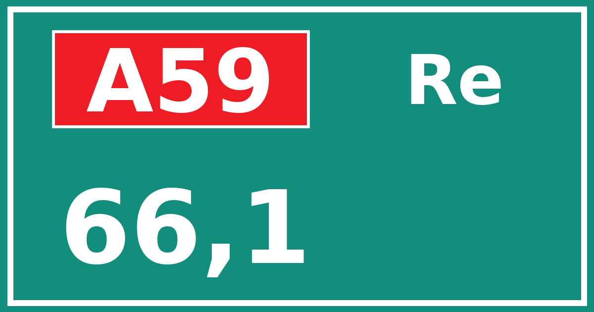Hectometerbord A59 66,1 zijde Re