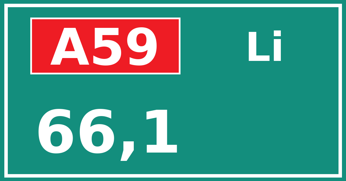 Hectometerbord A59 66,1 zijde Li