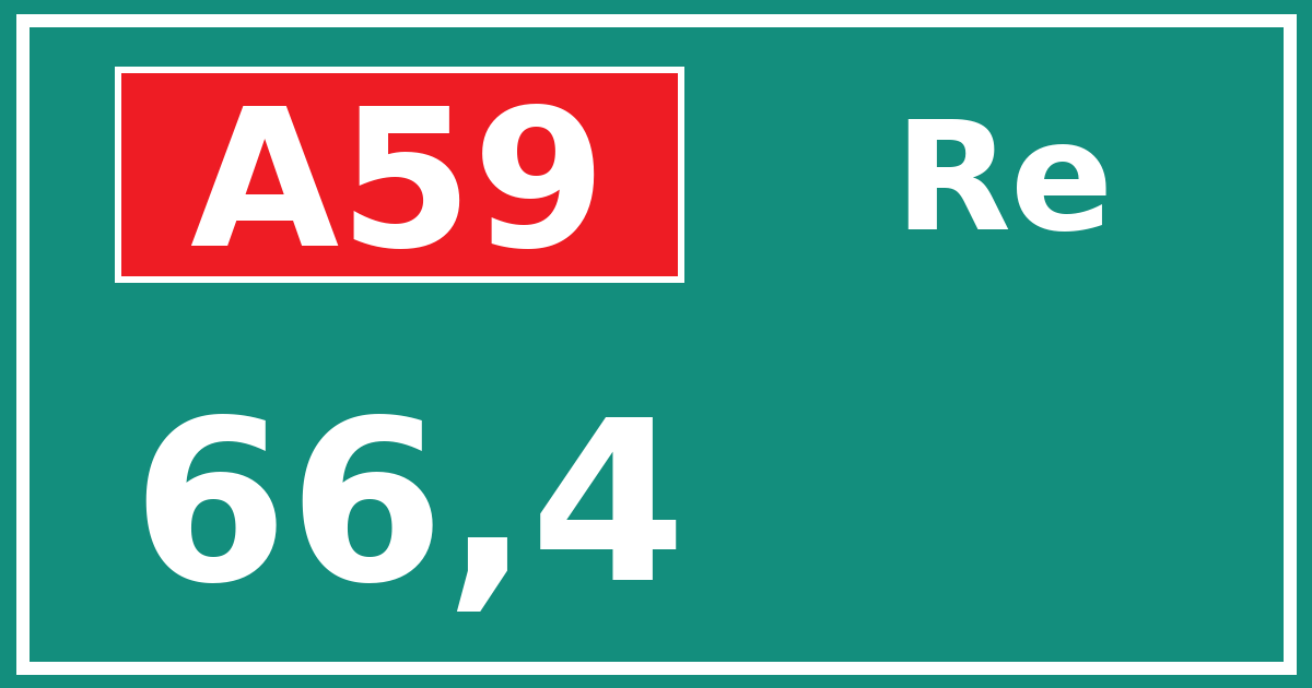 Hectometerbord A59 66,4 zijde Re