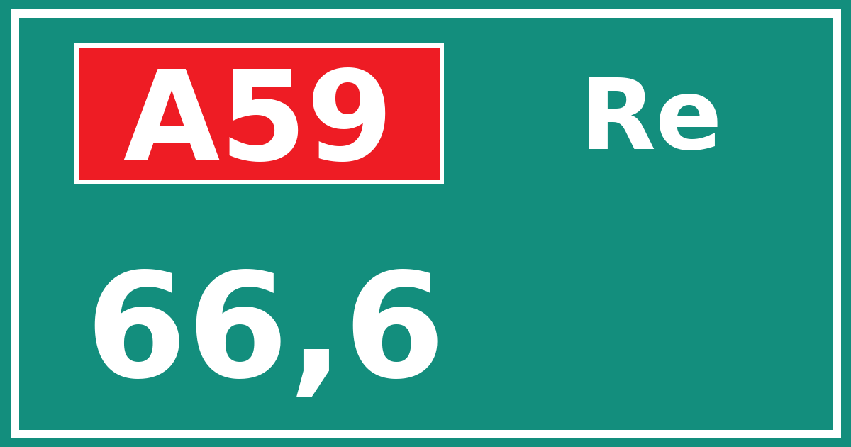 Hectometerbord A59 66,6 zijde Re