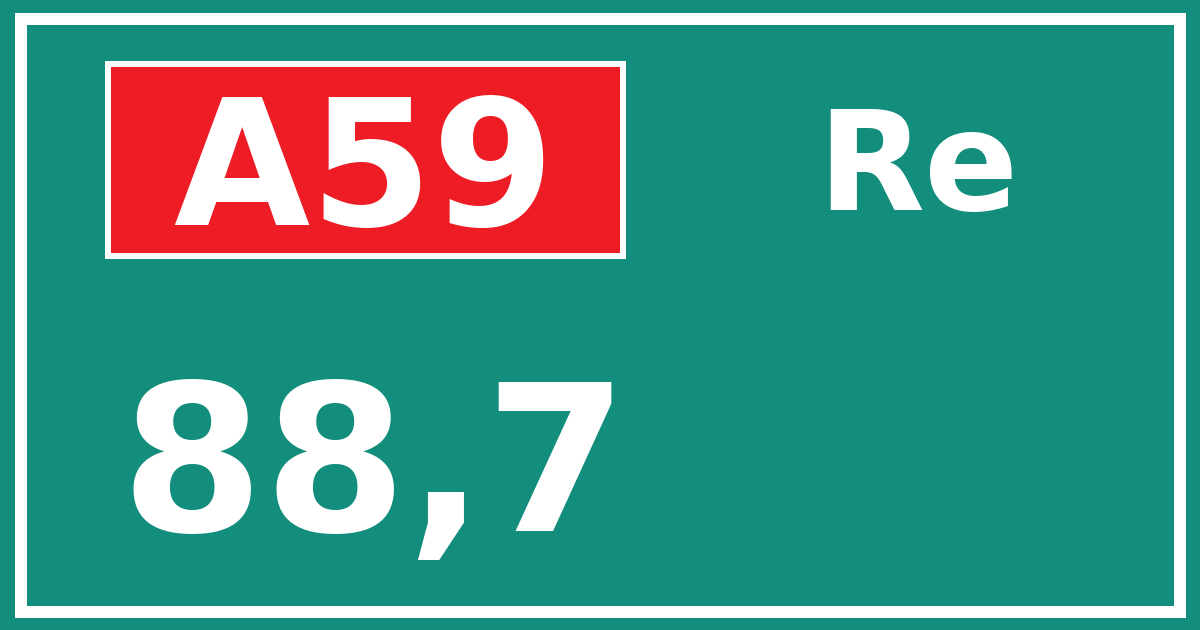 Hectometerbord A59 88,7 zijde Re