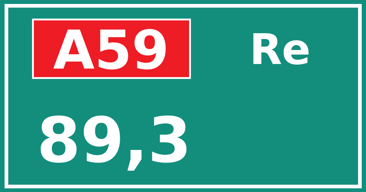 Hectometerbord A59 89,3 zijde Re