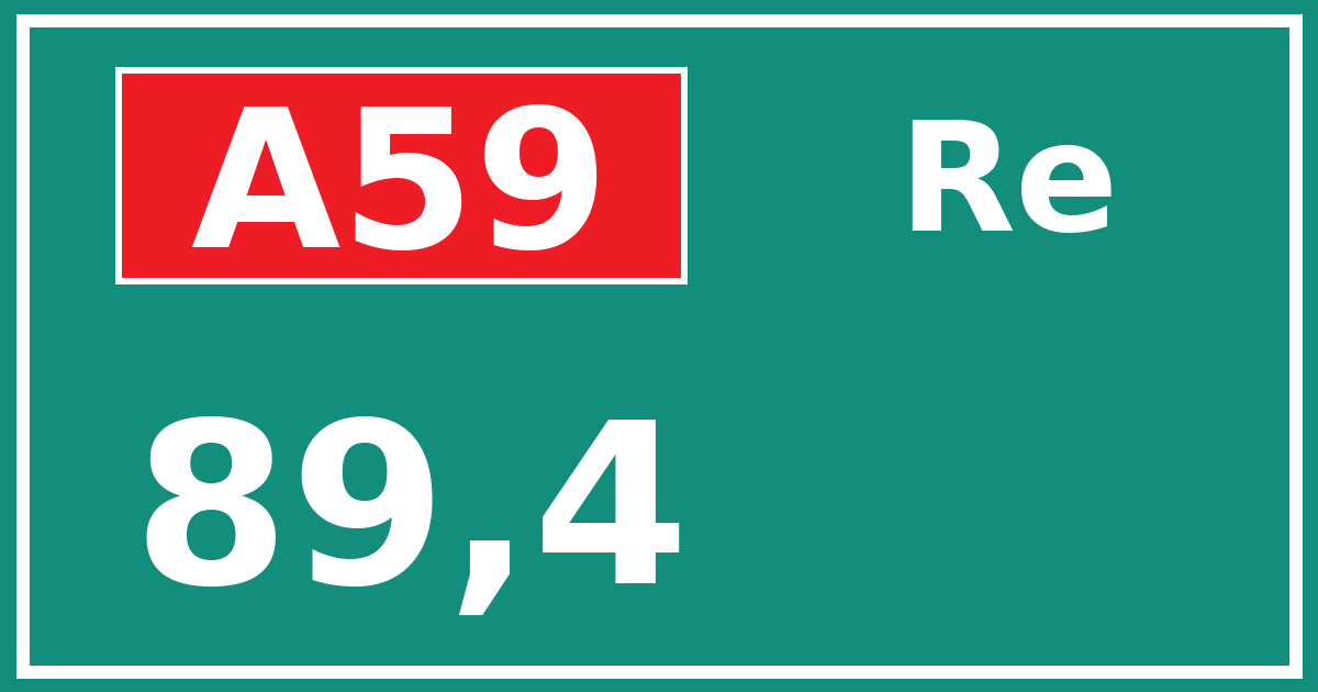 Hectometerbord A59 89,4 zijde Re