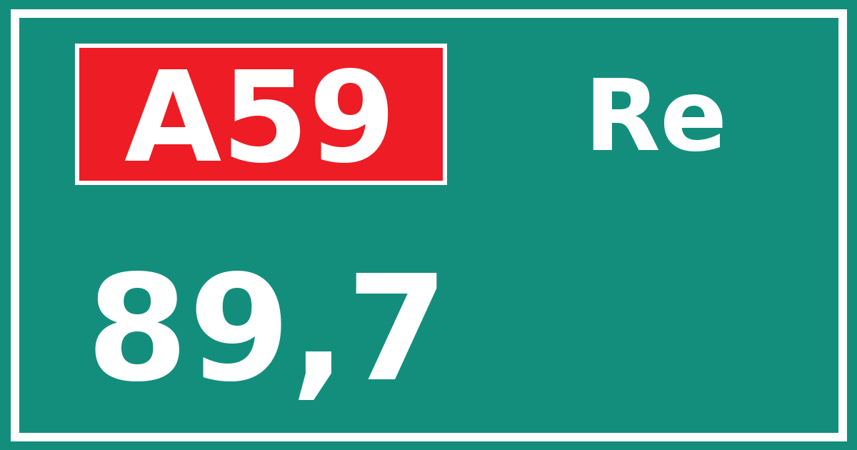 Hectometerbord A59 89,7 zijde Re