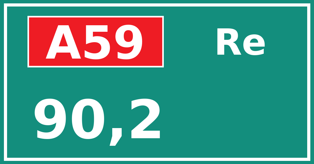 Hectometerbord A59 90,2 zijde Re