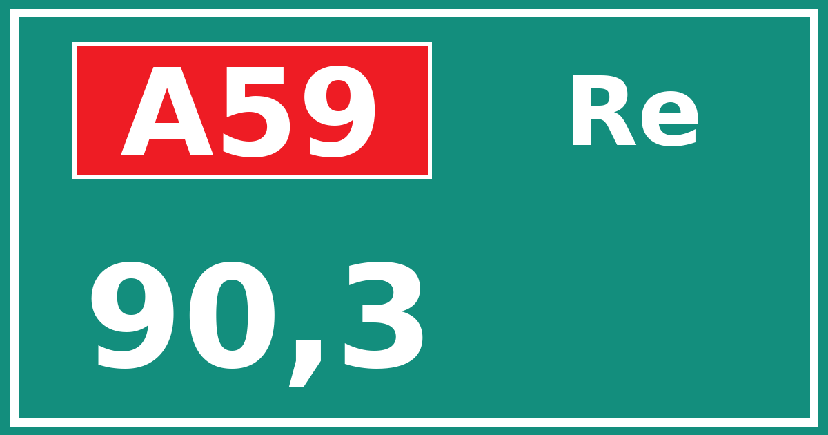 Hectometerbord A59 90,3 zijde Re