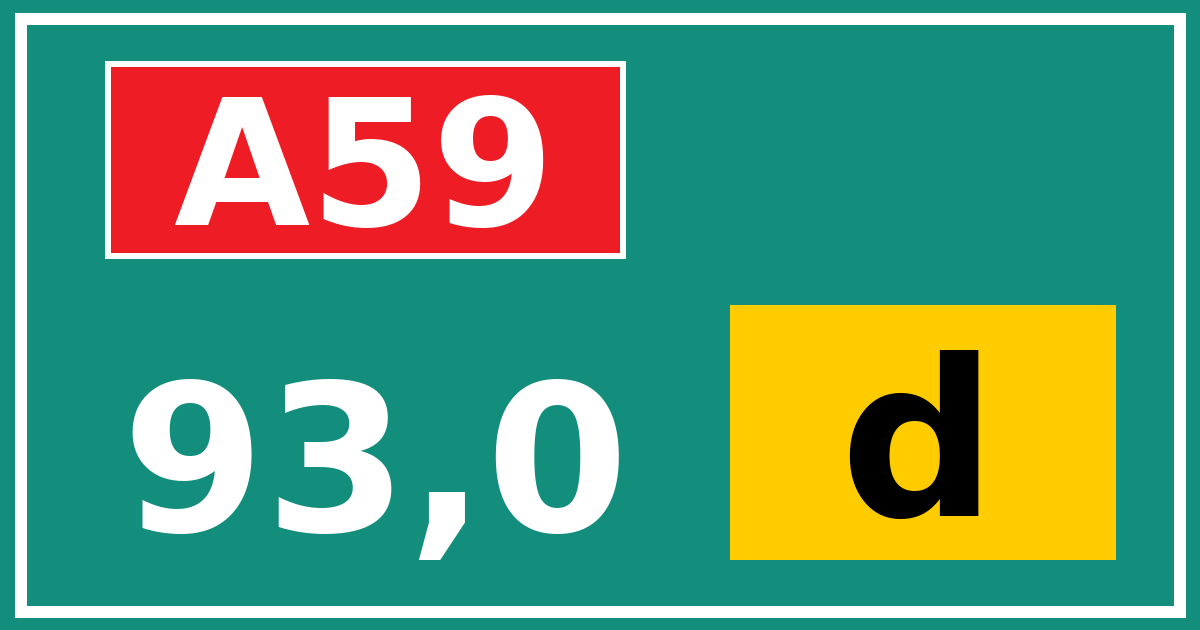 Hectometerbord A59 93,0 letter d