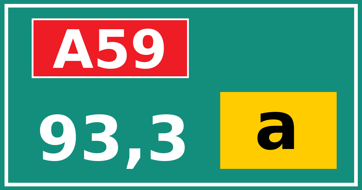 Hectometerbord A59 93,3 letter a