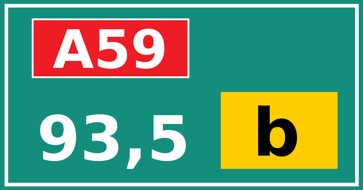 Hectometerbord A59 93,5 letter b