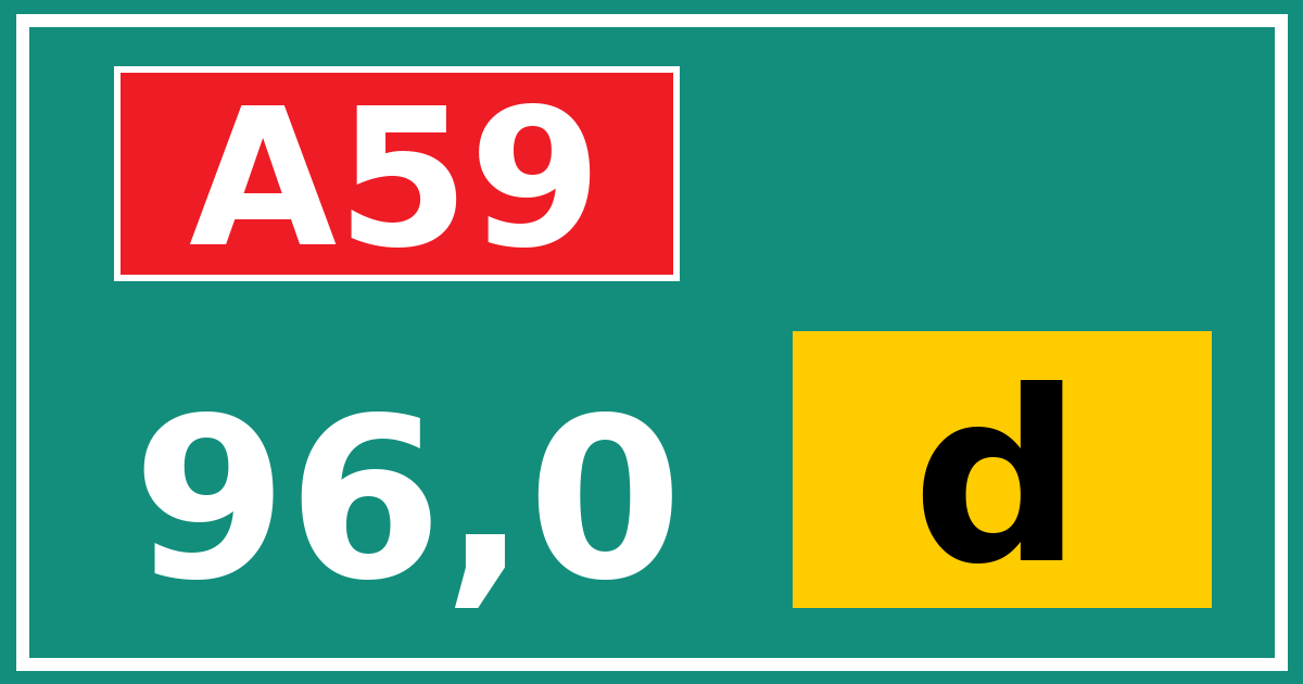 Hectometerbord A59 96,0 letter d