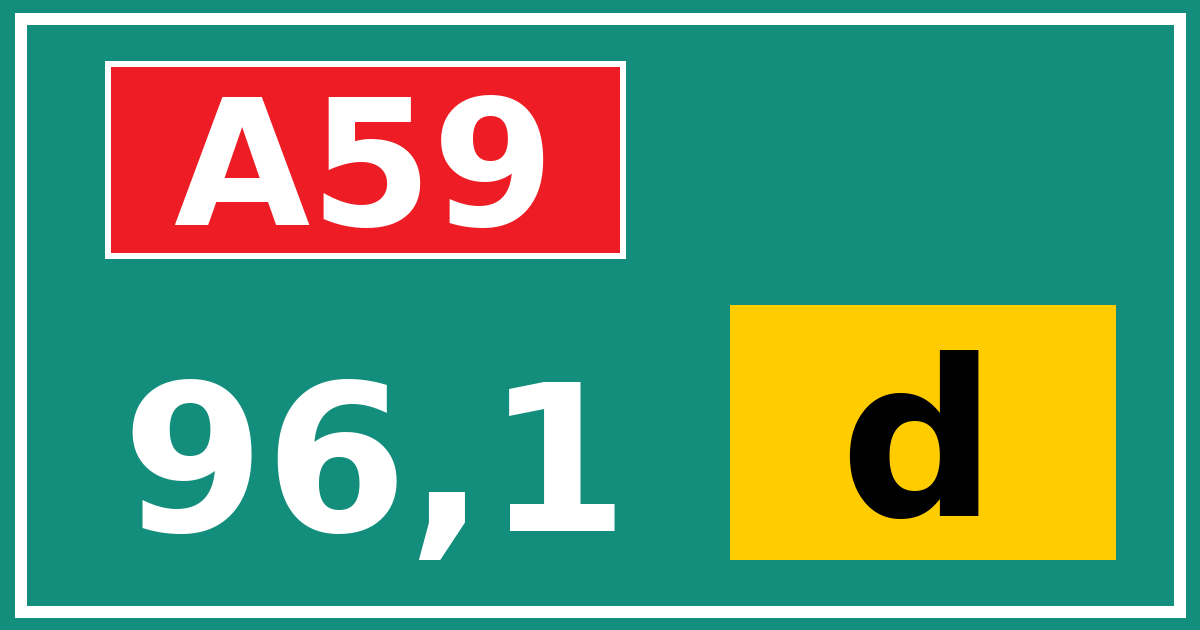 Hectometerbord A59 96,1 letter d