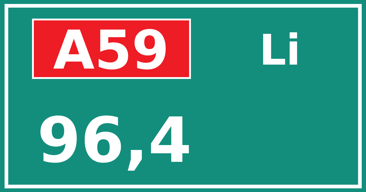 Hectometerbord A59 96,4 zijde Li