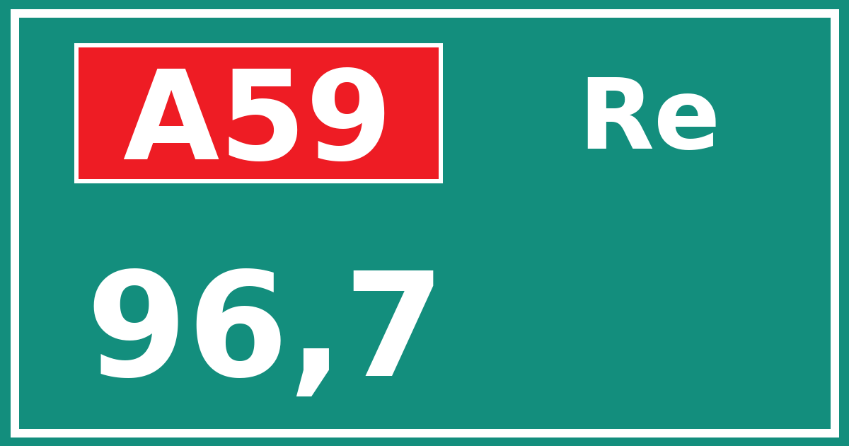Hectometerbord A59 96,7 zijde Re