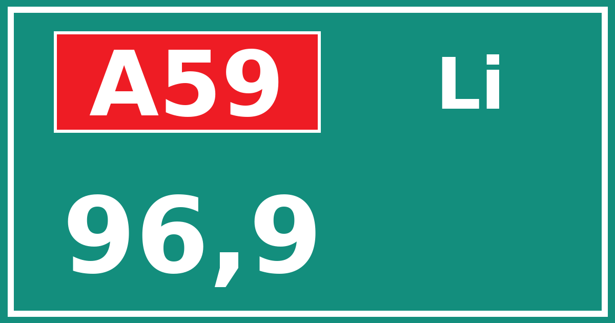 Hectometerbord A59 96,9 zijde Li