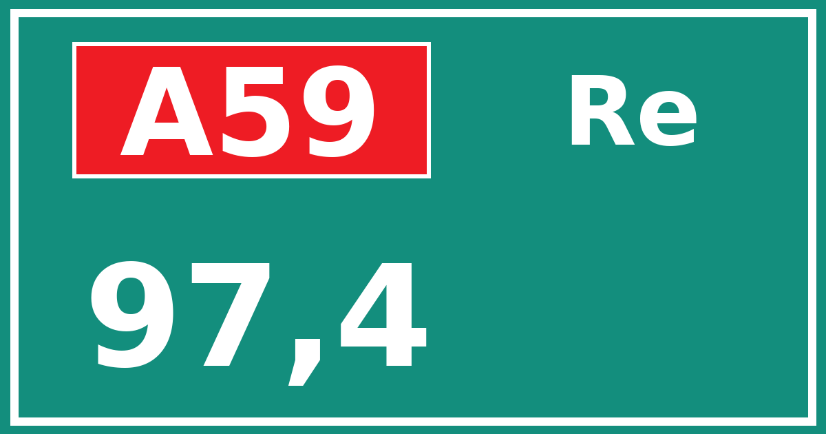 Hectometerbord A59 97,4 zijde Re