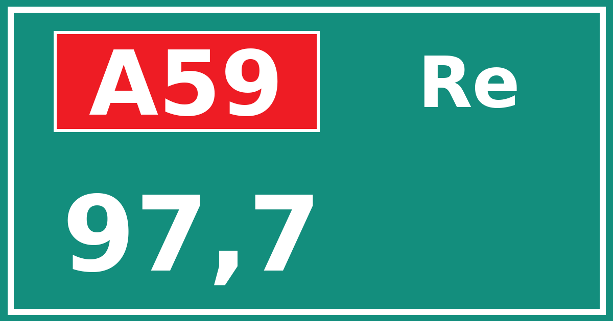 Hectometerbord A59 97,7 zijde Re