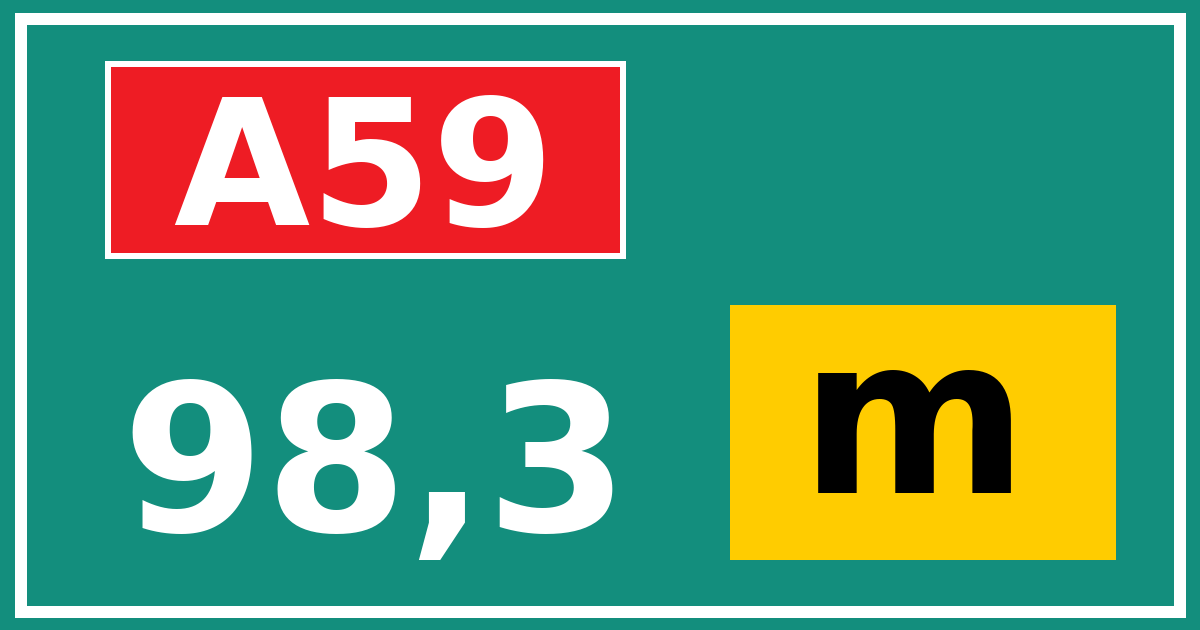 Hectometerbord A59 98,3 letter m