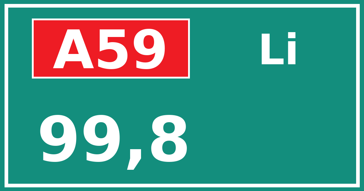 Hectometerbord A59 99,8 zijde Li