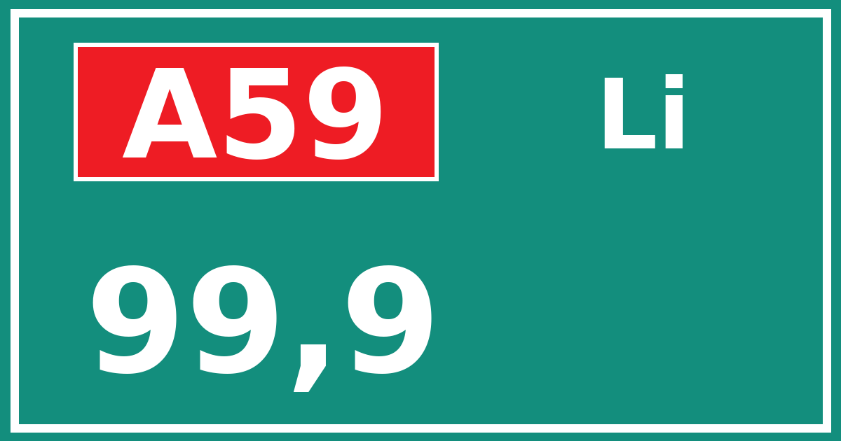 Hectometerbord A59 99,9 zijde Li