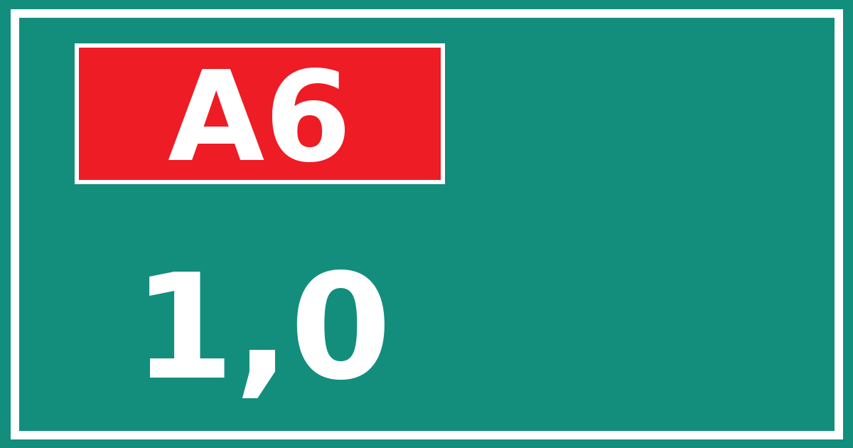 Hectometerbord A6 1,0