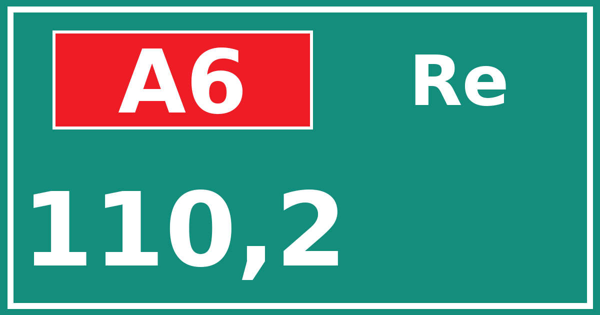Hectometerbord A6 110,2 zijde Re