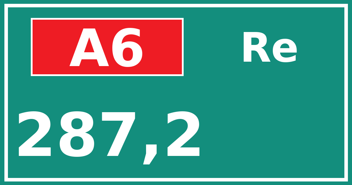 Hectometerbord A6 287,2 zijde Re