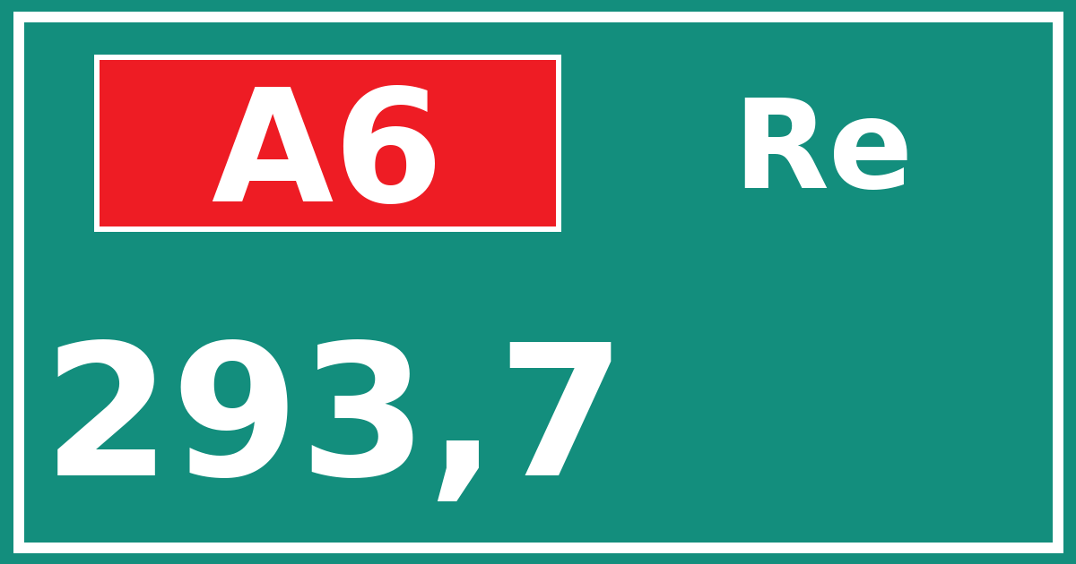 Hectometerbord A6 293,7 zijde Re