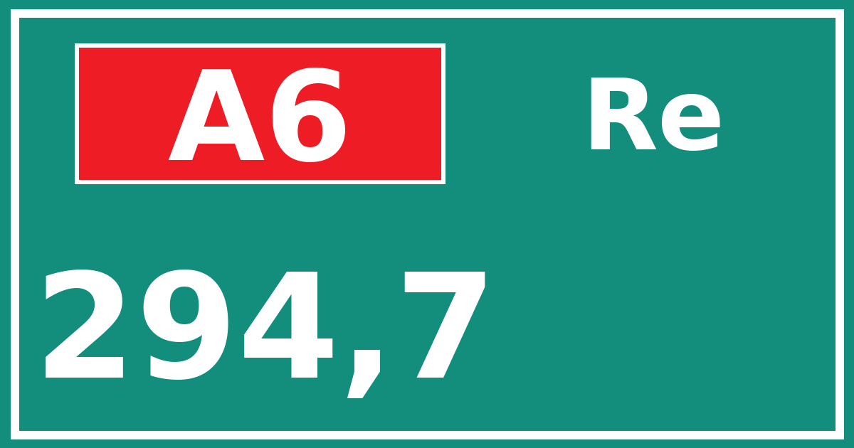 Hectometerbord A6 294,7 zijde Re