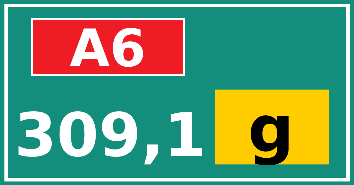 Hectometerbord A6 309,1 letter g