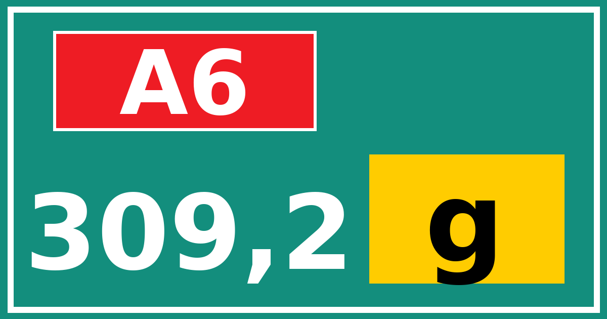 Hectometerbord A6 309,2 letter g
